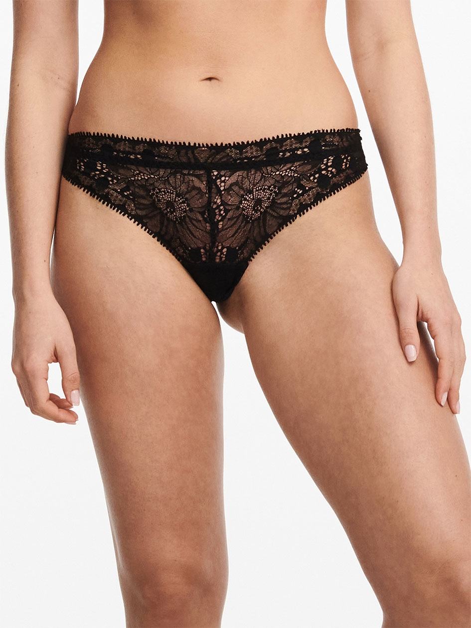 Black Chantelle Day to Night Women Thong Panty | AGI2150XR