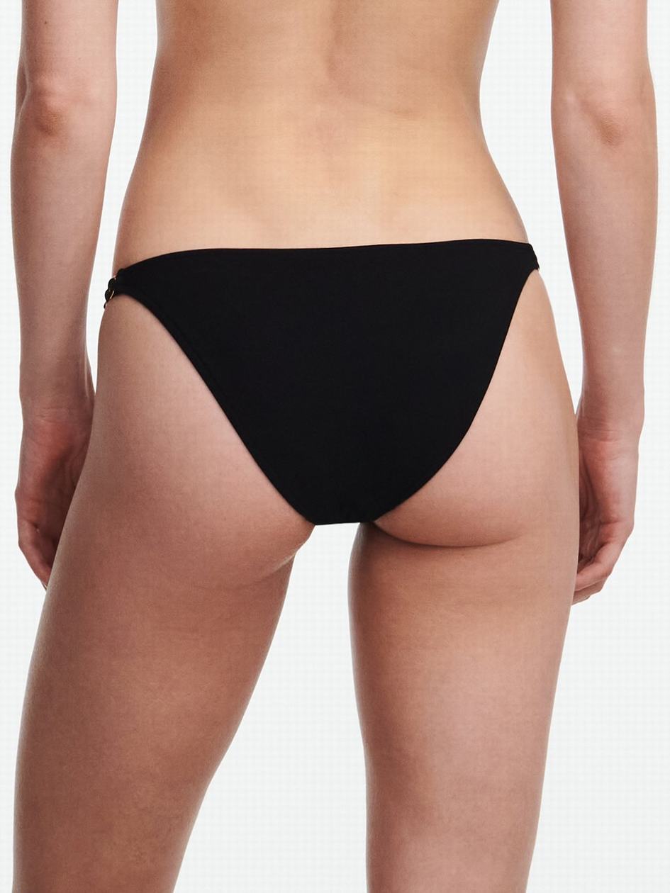 Black Chantelle Emblem Swim Women Bikini Bottoms | JJP6860XJ