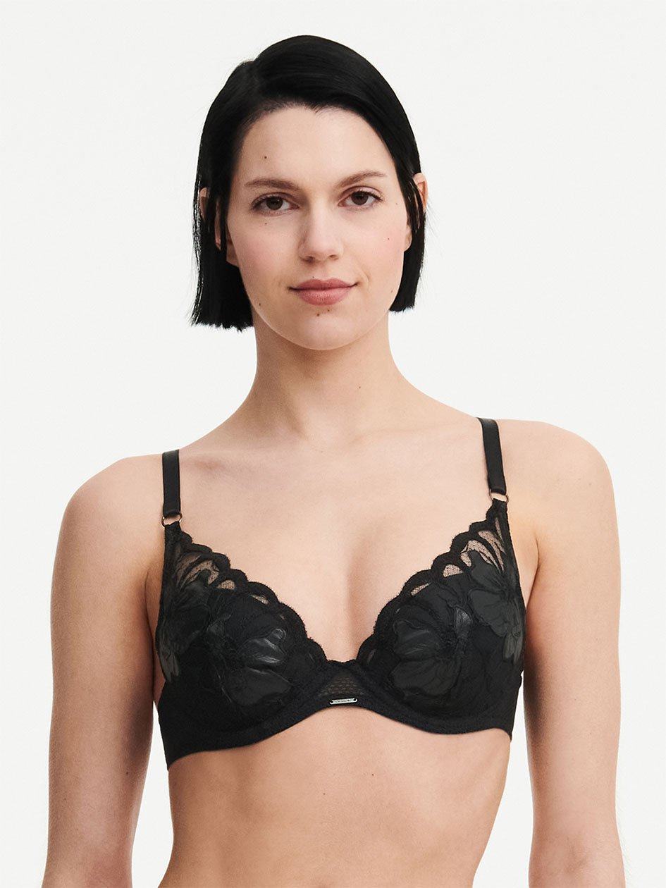 Black Chantelle Fleurs Signature Plunge Women Bras | STB6249QR