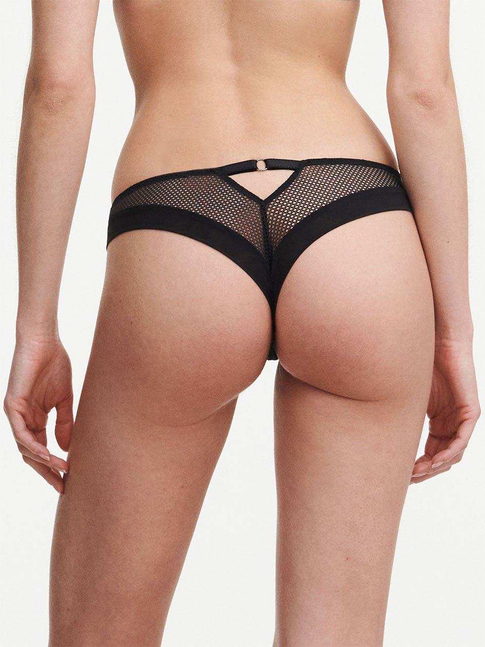 Black Chantelle Fleurs Signature Women Thong Panty | VFC4557PP