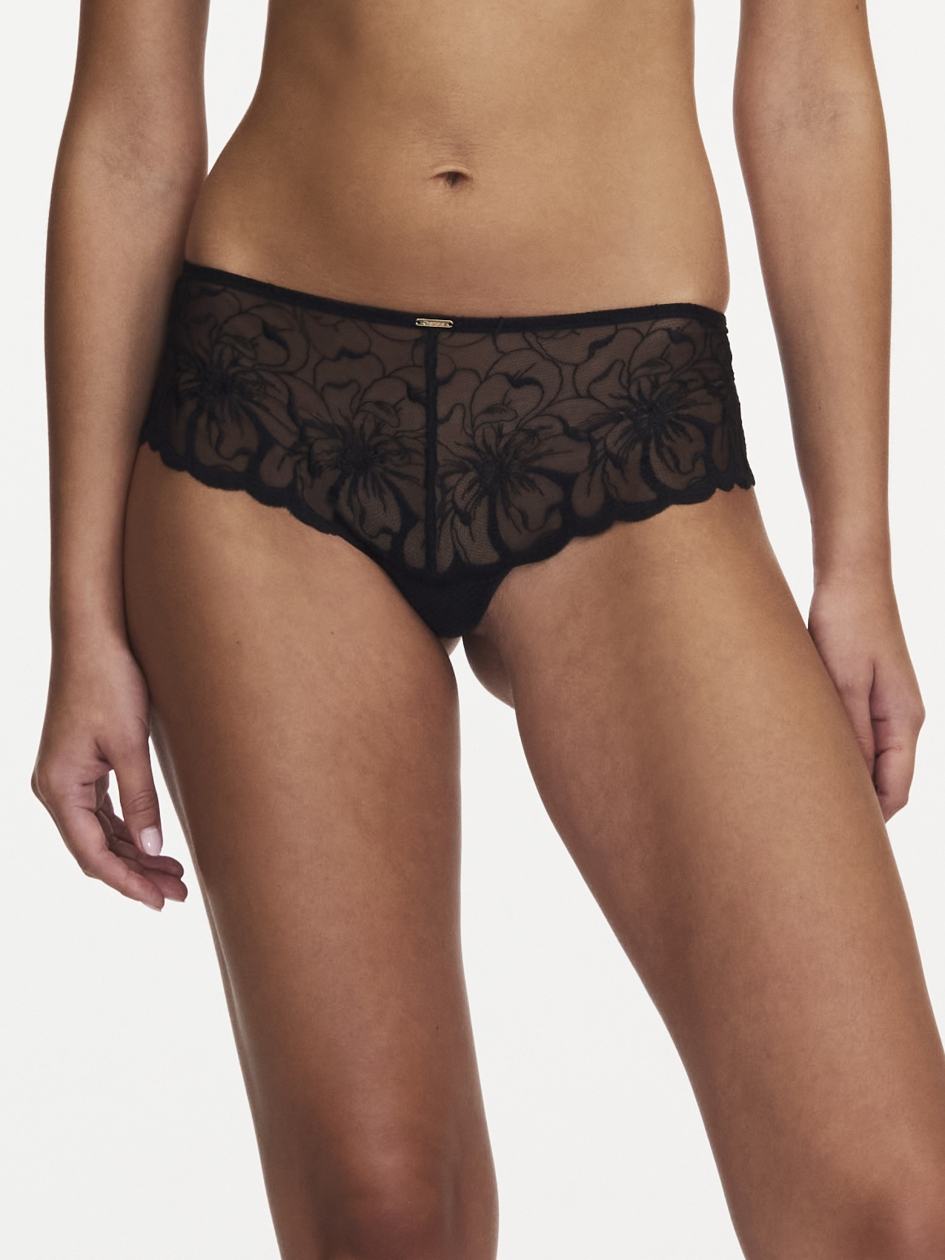 Black Chantelle Fleurs Women Hipster Panty | GAV311ZB