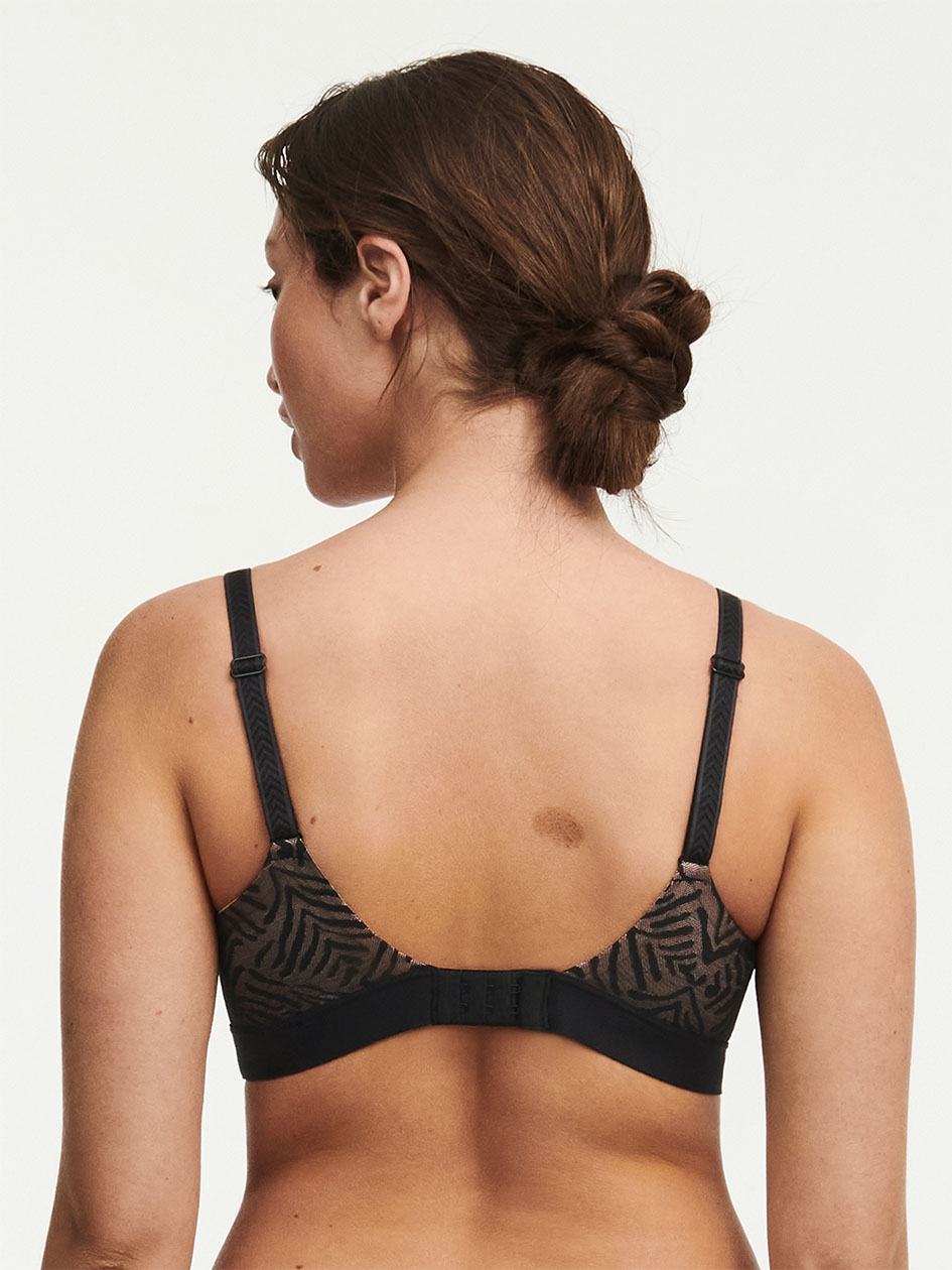 Black Chantelle Graphic Allure Lace Plunge Women Unlined Bra | GXG36QX