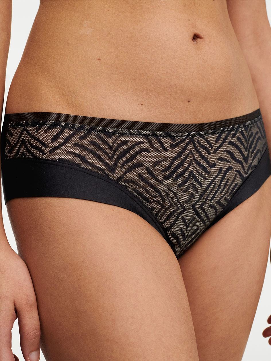 Black Chantelle Graphic Allure Lace Women Hipster Panty | UHZ7935CQ