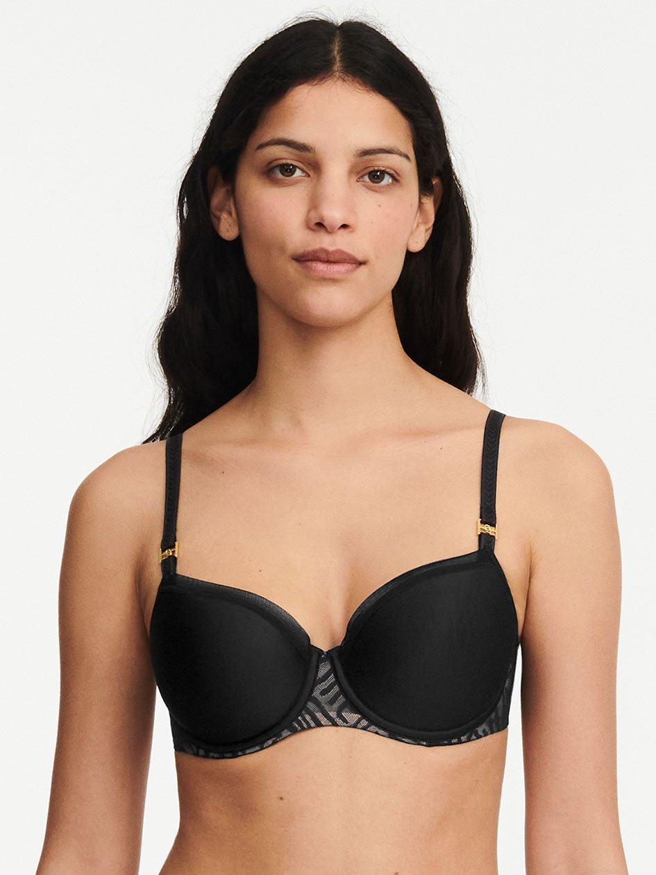 Black Chantelle Graphic Allure Smooth Custom Fit Demi Women T-Shirt Bra | SKQ7445RN