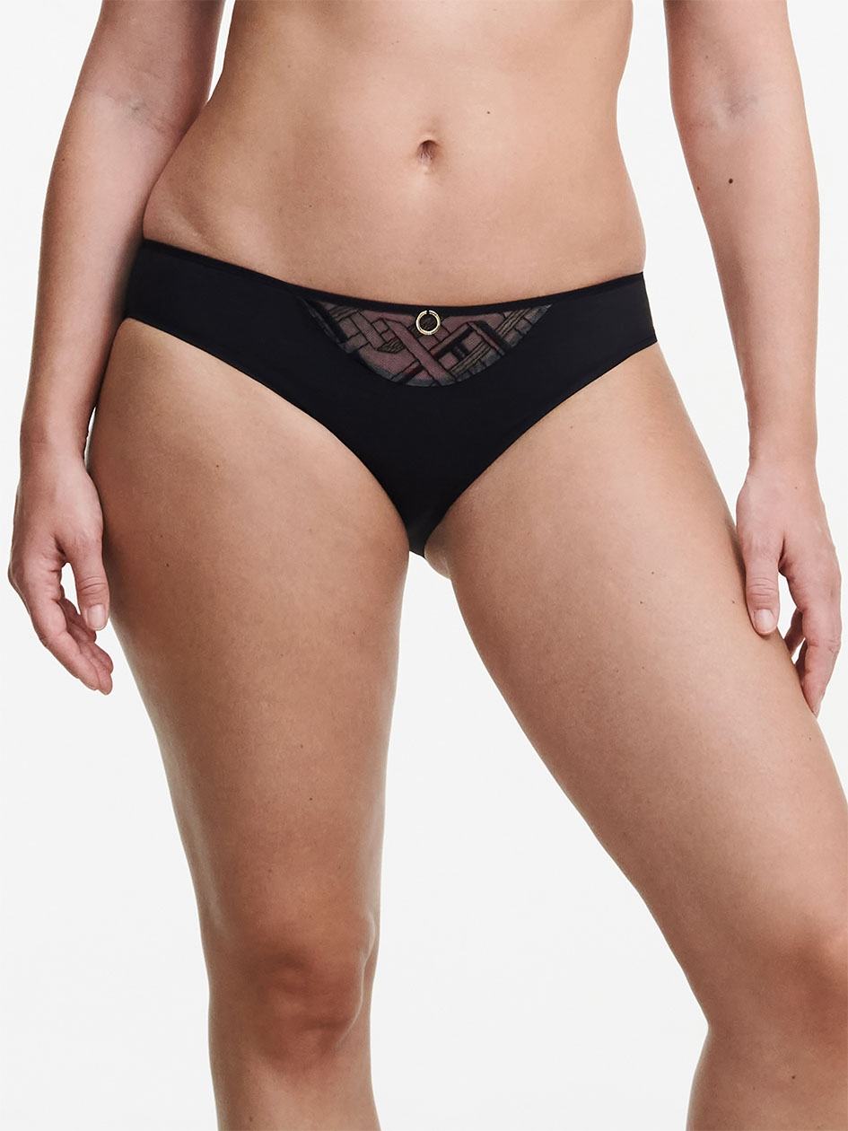 Black Chantelle Graphic Support Women Bikini Bottoms | BTH9974RA