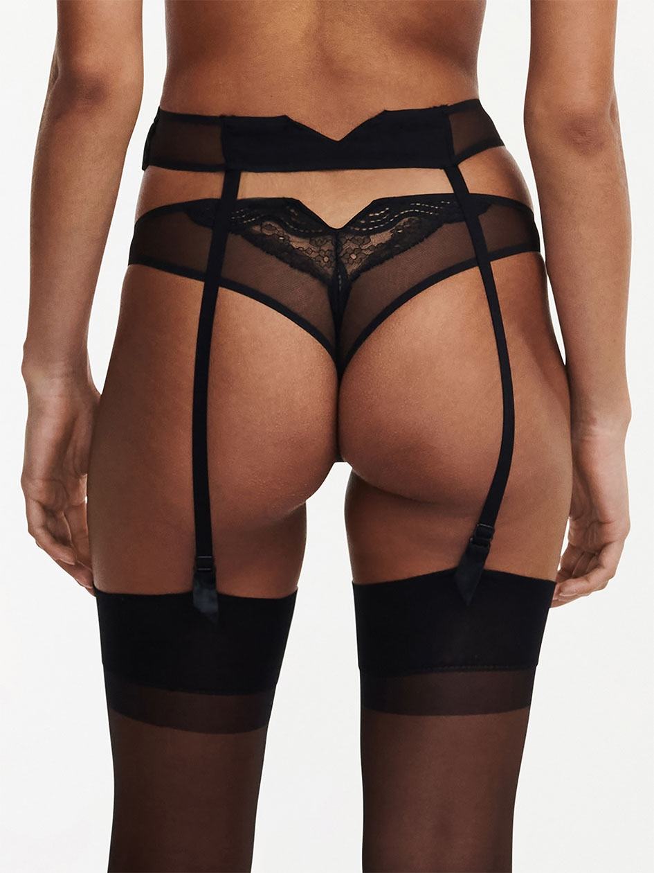 Black Chantelle Hypnotic Suspender Women Belts | UUN215RG