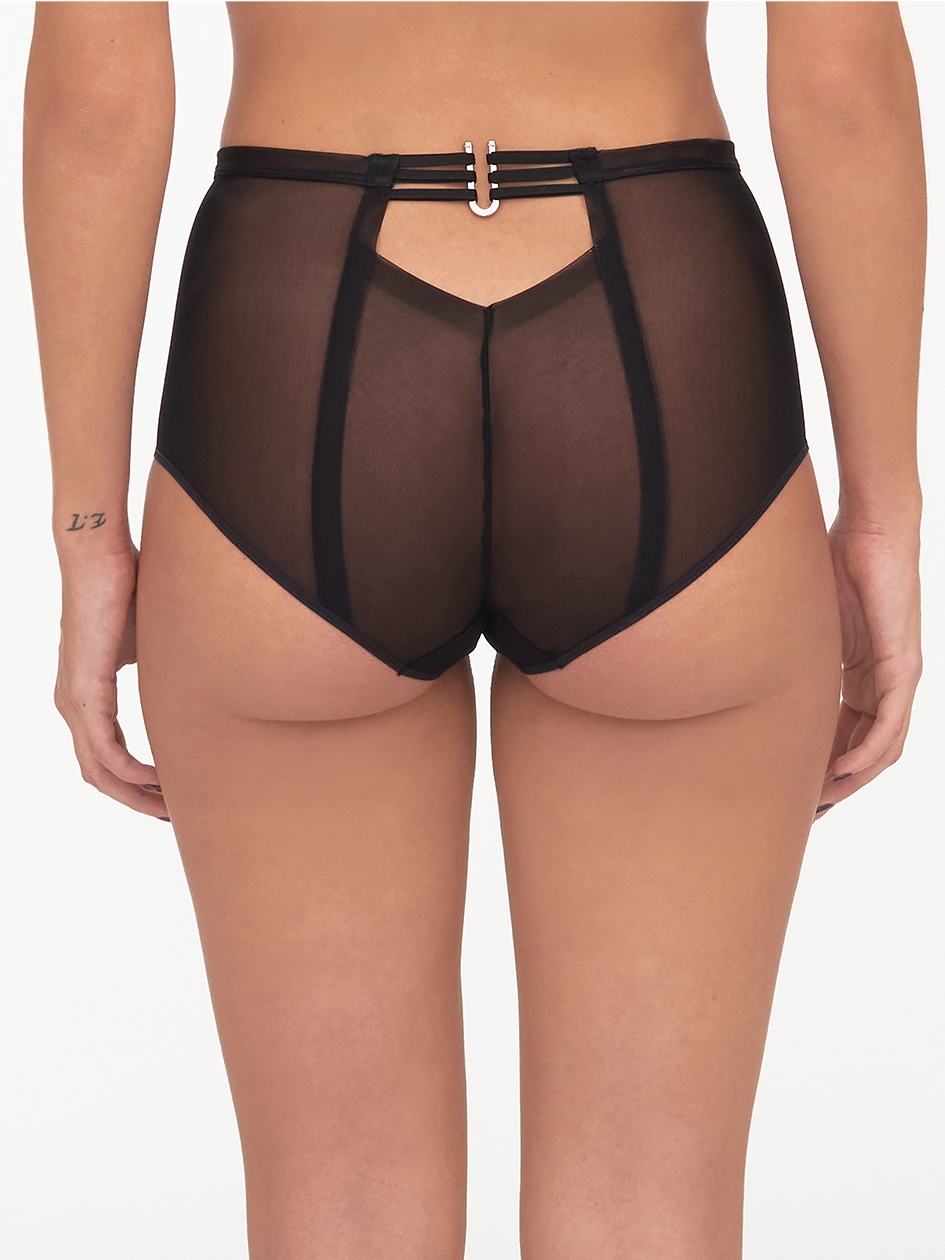 Black Chantelle Impulse High Waist Full Women Briefs | YUI4696SH