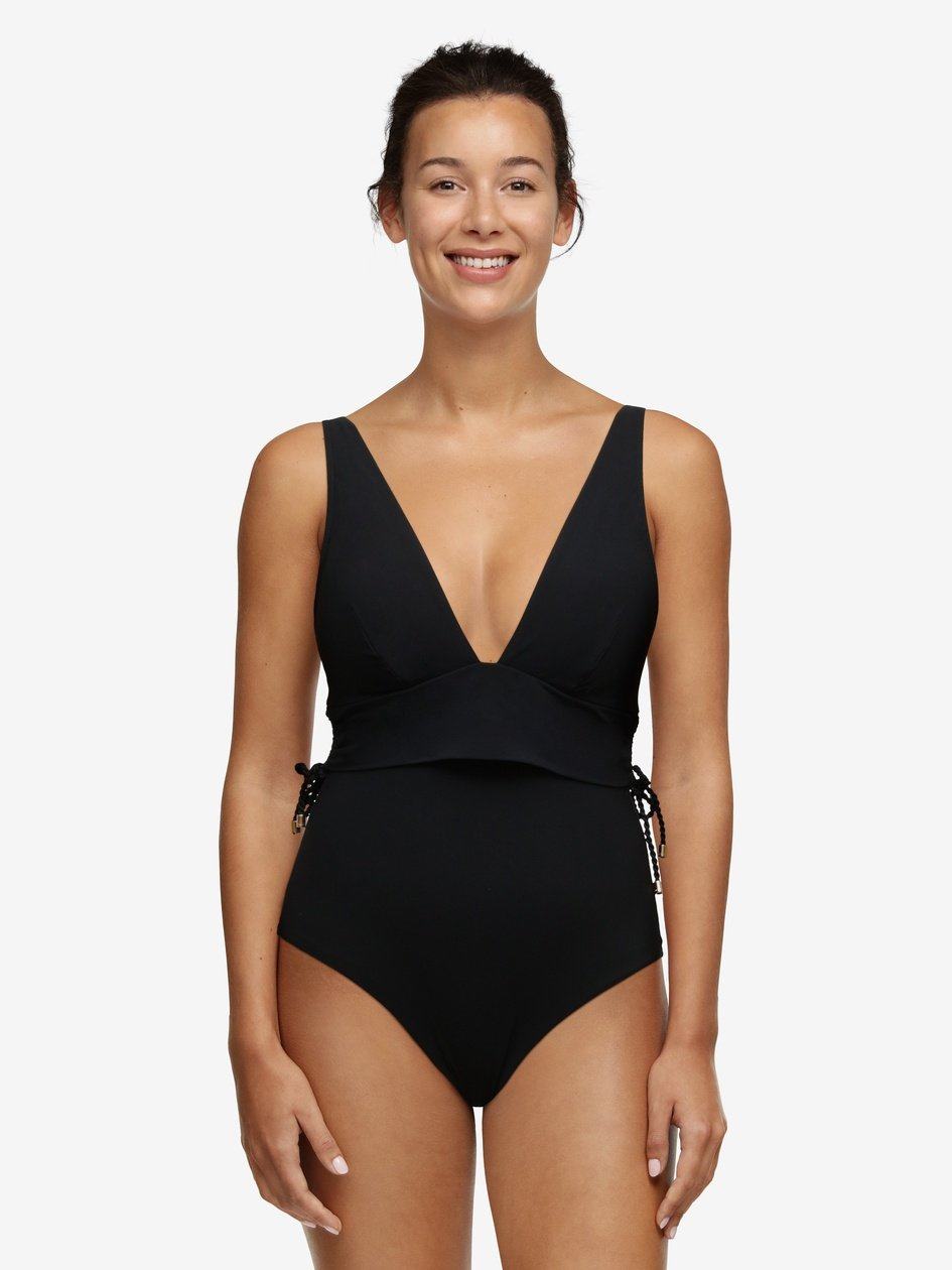 Black Chantelle Inspire Wirefree Plunge Women Swimsuits | CBX5690HH