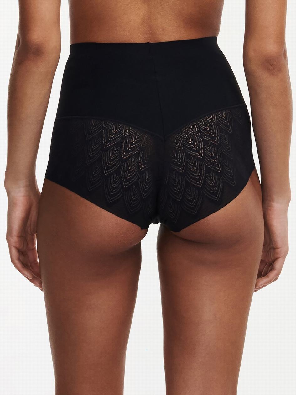 Black Chantelle Lace High Waist Women Briefs | OMI5564UD