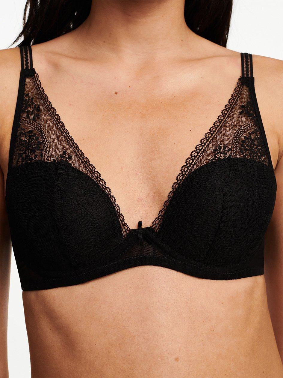 Black Chantelle Maddie Plunge Women T-Shirt Bra | ZAC6057KF