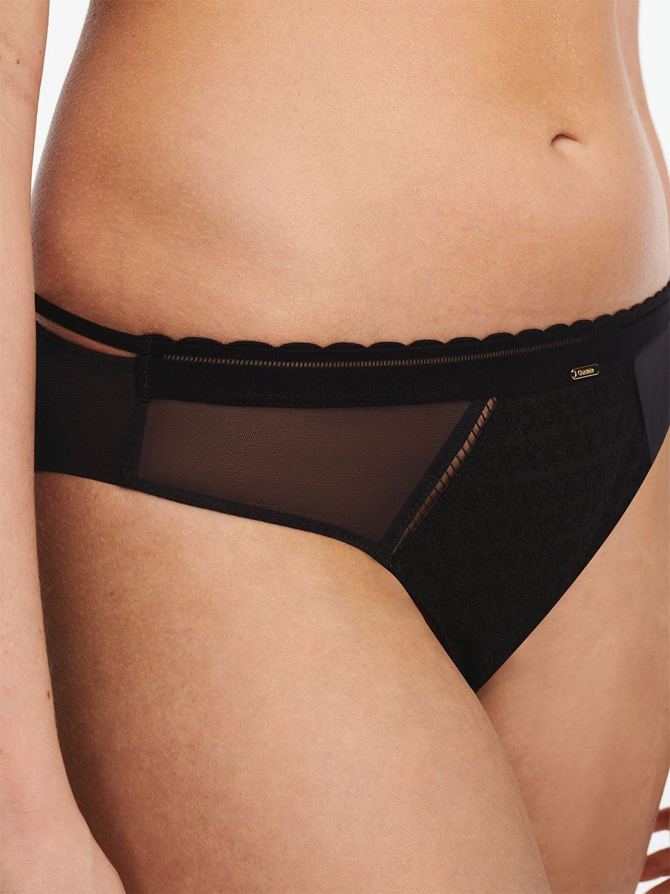 Black Chantelle Monogram Cheeky Women Bikini Panty | TGY6015WG