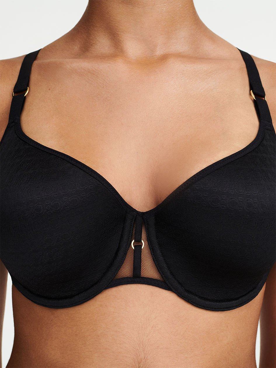 Black Chantelle Monogram Smooth Lightweight Women T-Shirt Bra | AIS2532XG