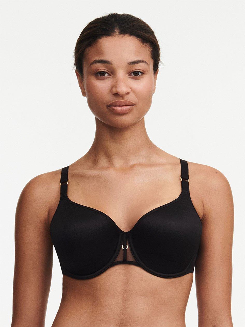 Black Chantelle Monogram Smooth Lightweight Women T-Shirt Bra | AIS2532XG