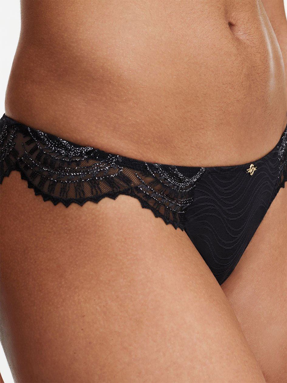 Black Chantelle Mystic Dream Lace Women Thong Panty | DIM4046YX