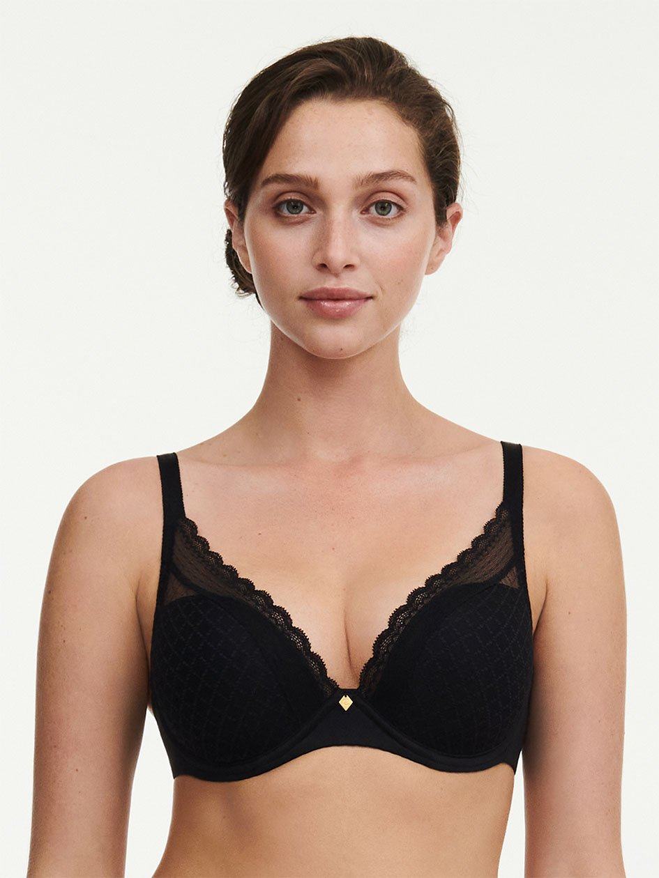 Black Chantelle Norah Chic Plunge Women T-Shirt Bra | EDD8763ZU