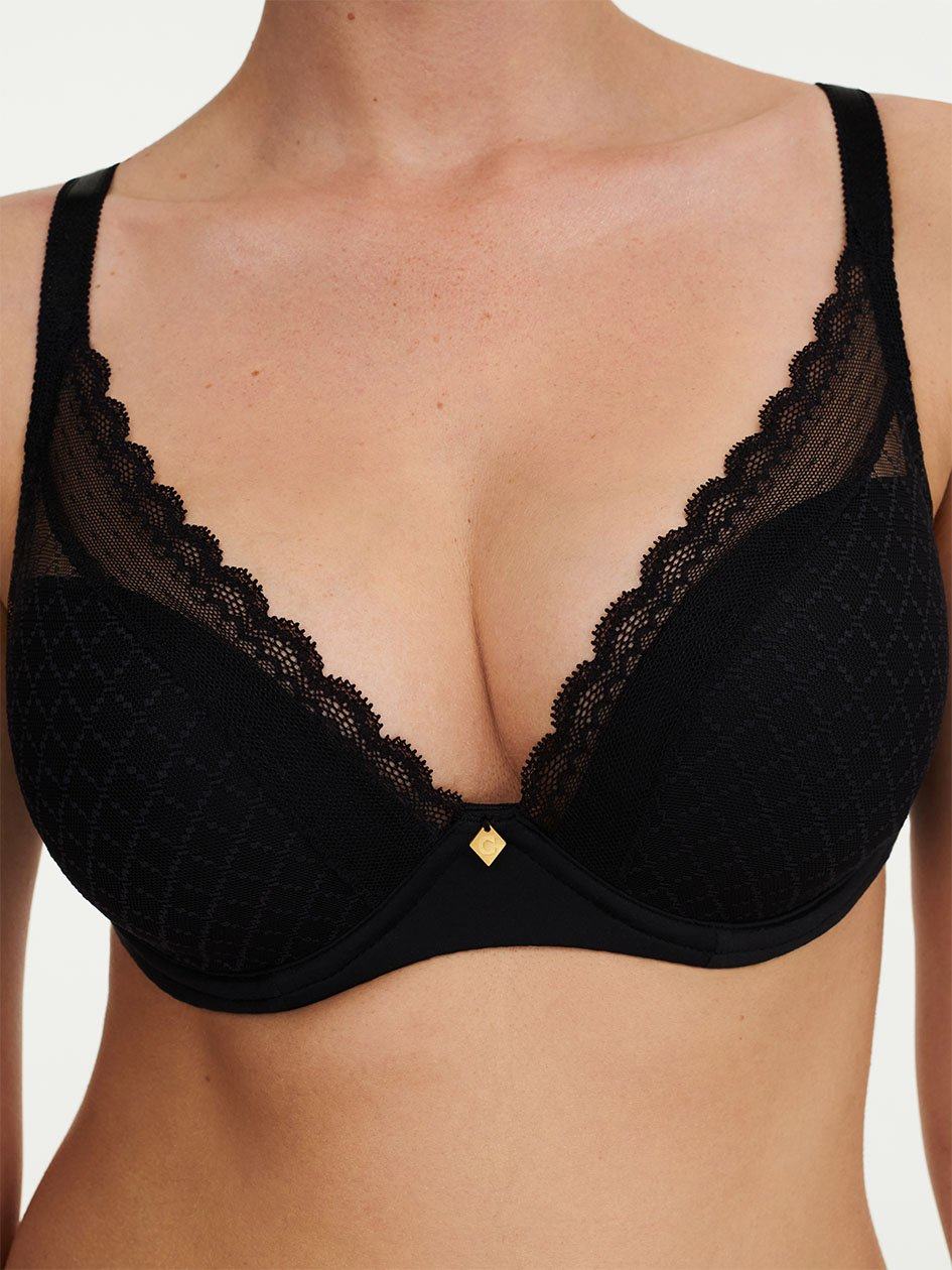 Black Chantelle Norah Chic Plunge Women T-Shirt Bra | EDD8763ZU