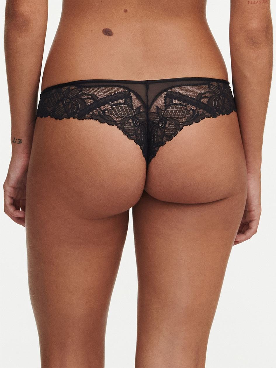 Black Chantelle Orangerie Dream Women Thong Panty | EXK824BY