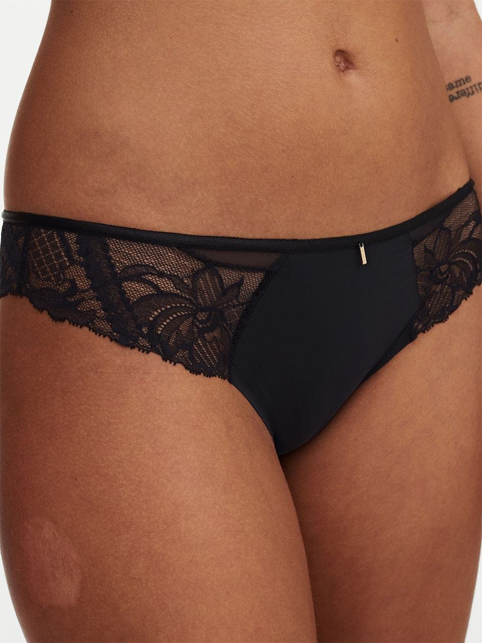 Black Chantelle Orangerie Dream Women Thong Panty | EXK824BY