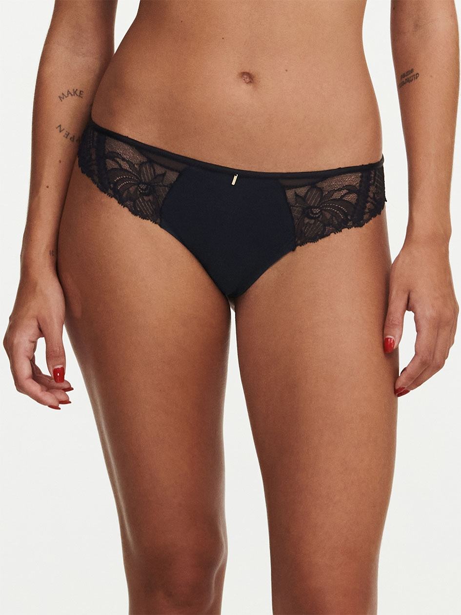 Black Chantelle Orangerie Dream Women Thong Panty | EXK824BY