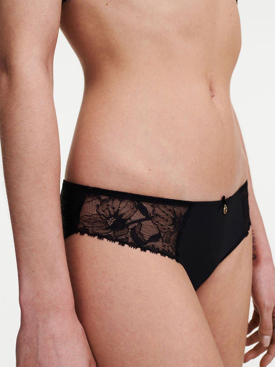 Black Chantelle Orchids Women Briefs | XCN2030CP