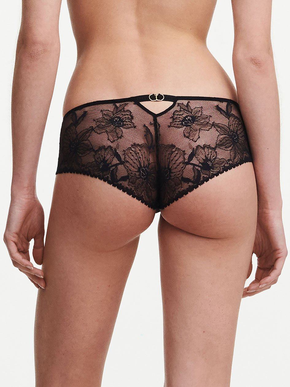 Black Chantelle Orchids Women Hipster Panty | DDR6469ZJ