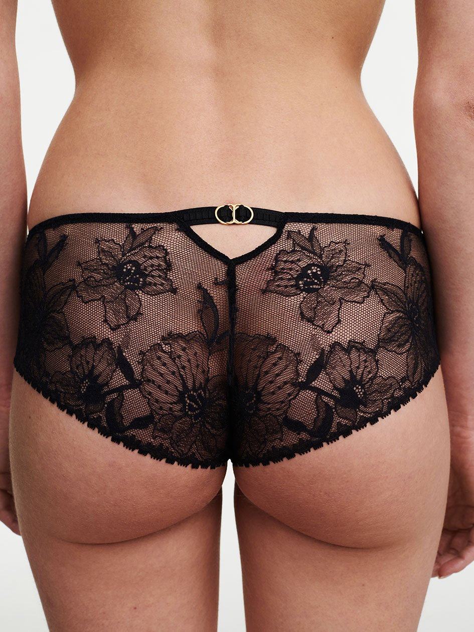 Black Chantelle Orchids Women Hipster Panty | DDR6469ZJ