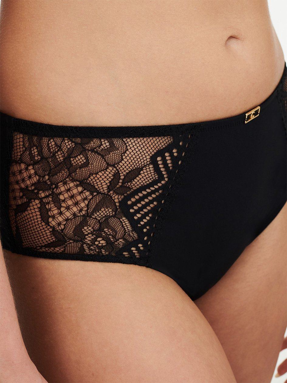 Black Chantelle Origins Lace Women Bikini Bottoms | SLL3757LU