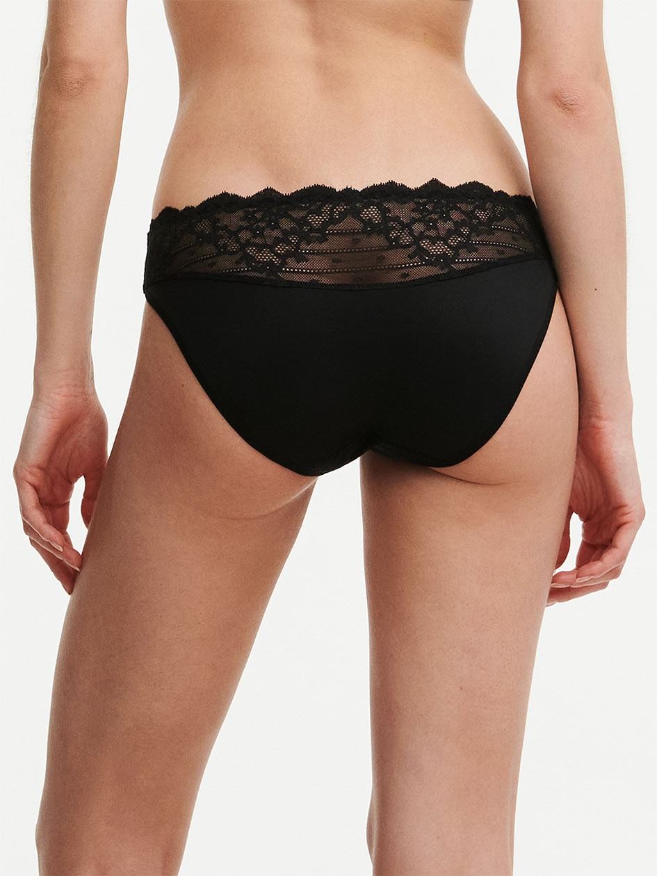 Black Chantelle Rive Gauche Lace Women Bikini Panty | MZR2136ZW