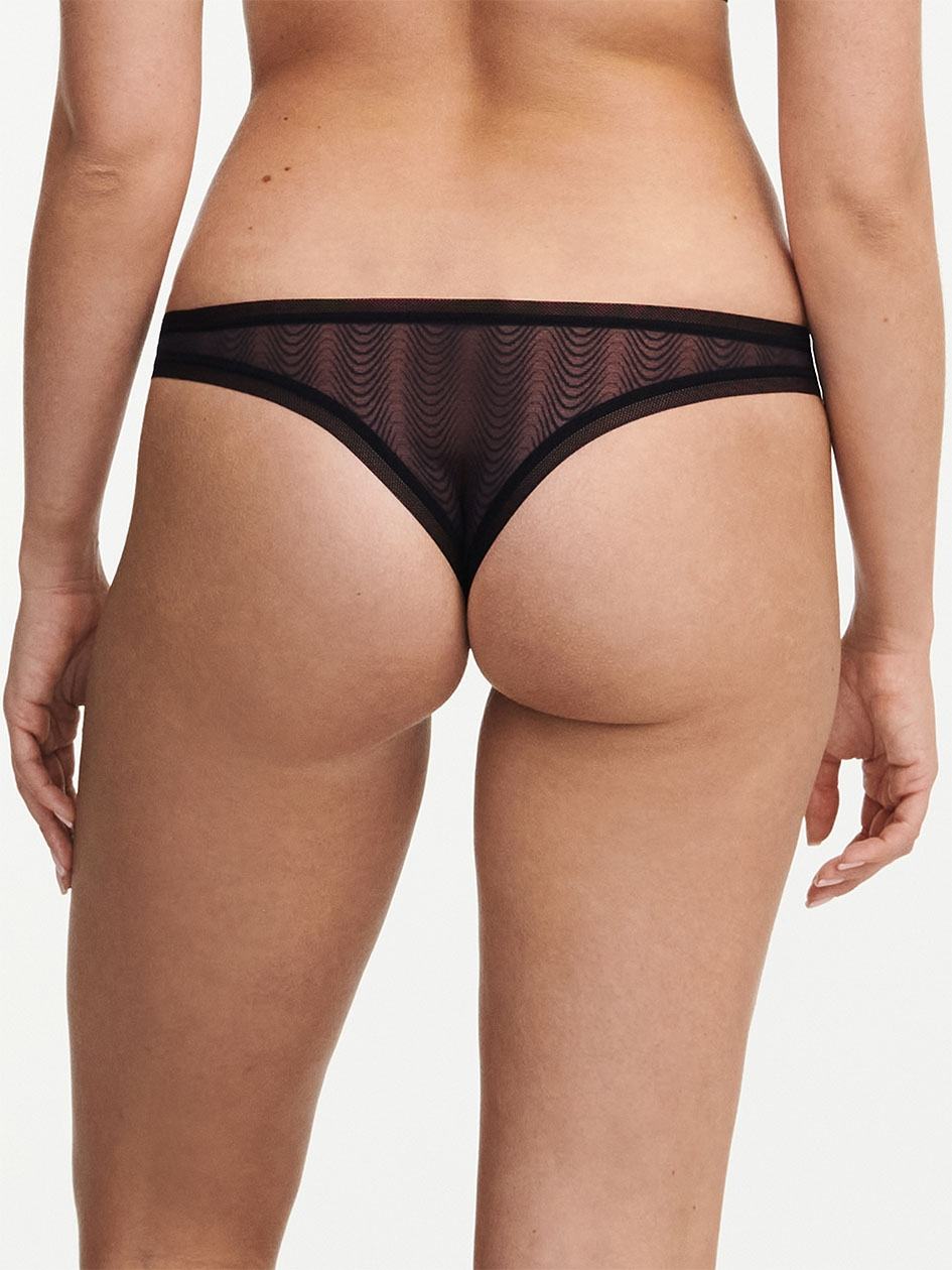 Black Chantelle Romane Women Thong Panty | NGT7166YD