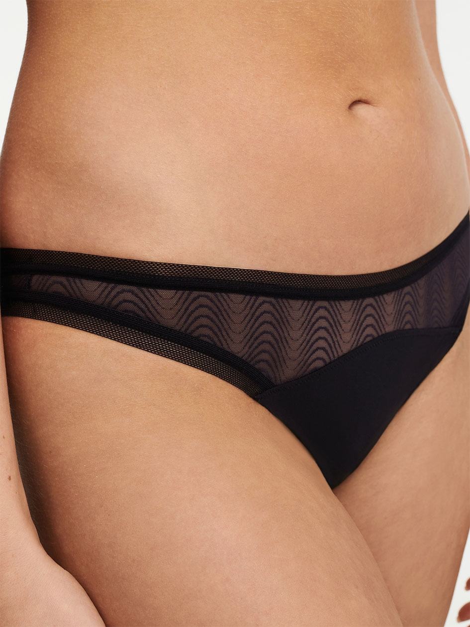 Black Chantelle Romane Women Thong Panty | NGT7166YD