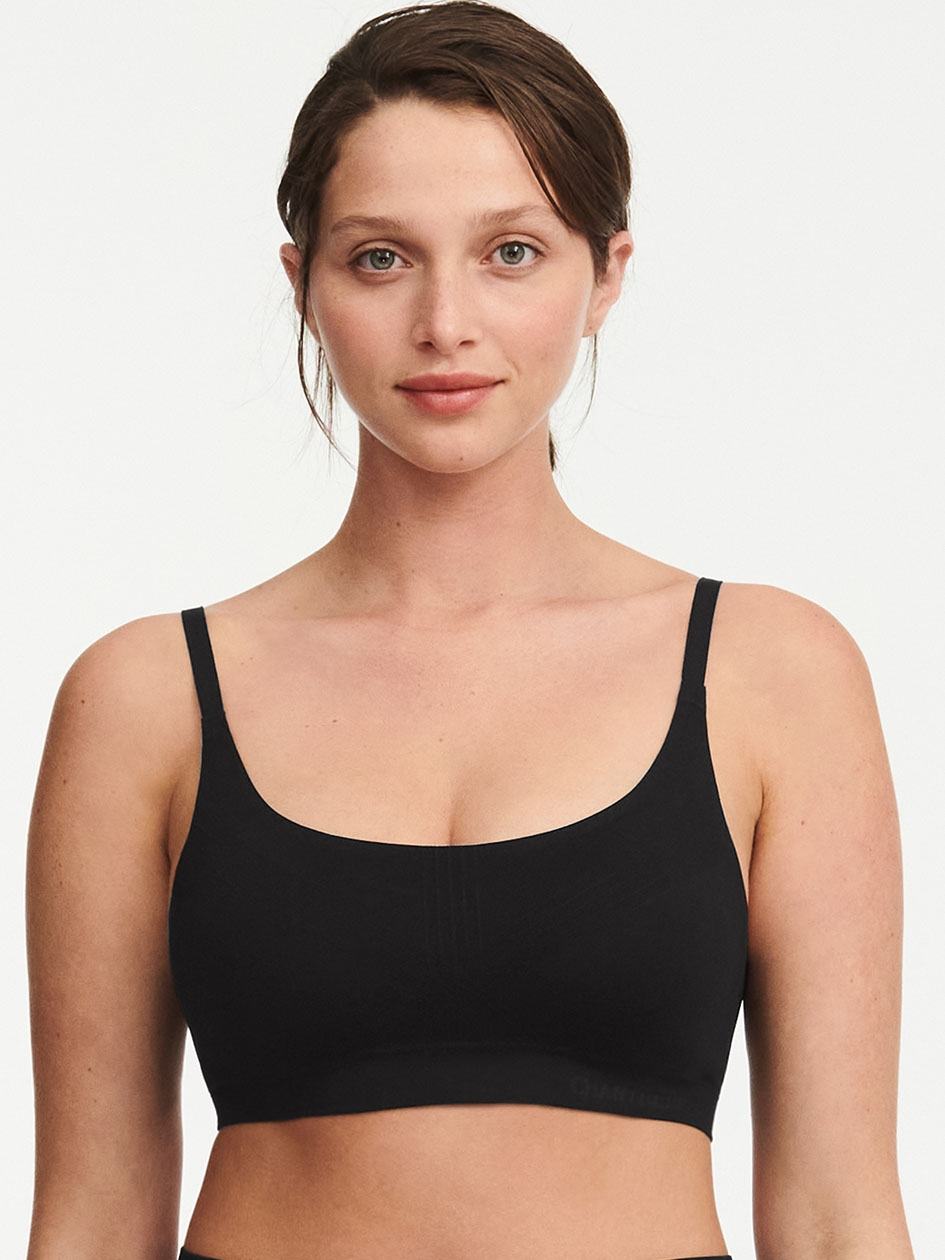 Black Chantelle Smooth Comfort Wireless Lift Women Bralettes | CAU5392JT