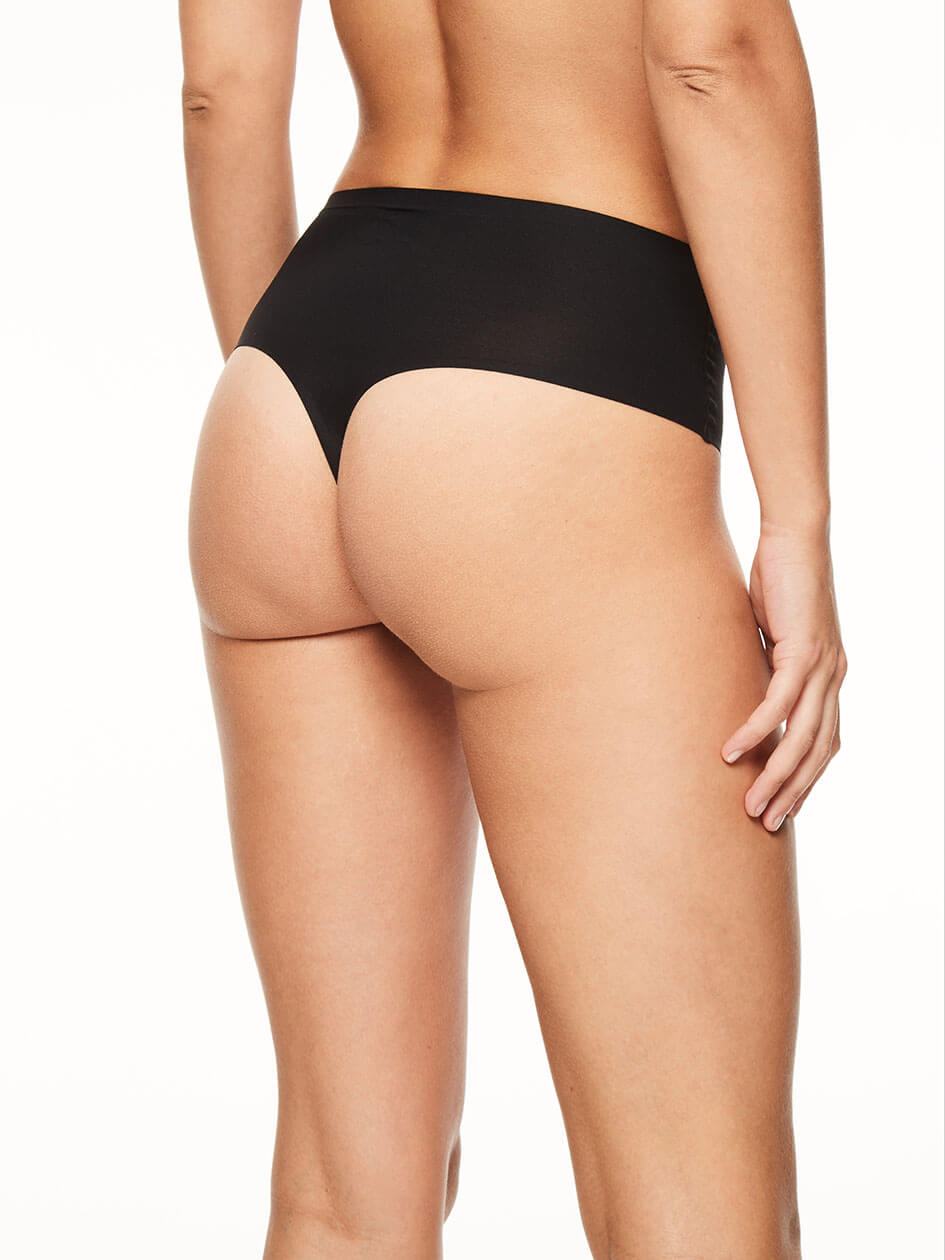 Black Chantelle SoftStretch High Waist Women Thong Panty | PQQ9324JK