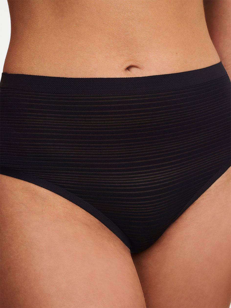 Black Chantelle SoftStretch Stripes High Waist Women Thong Panty | CCL2120AJ