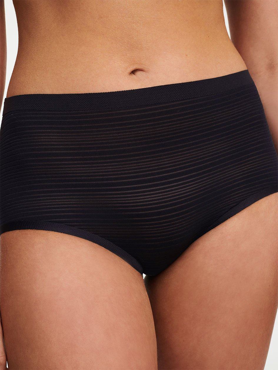 Black Chantelle SoftStretch Stripes Women Briefs | FHV826SL