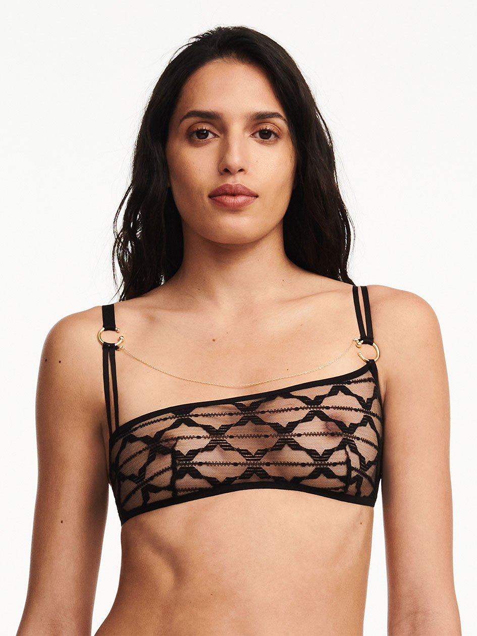 Black Chantelle Xpression Lace Wireless Women Unlined Bra | SKE689FC