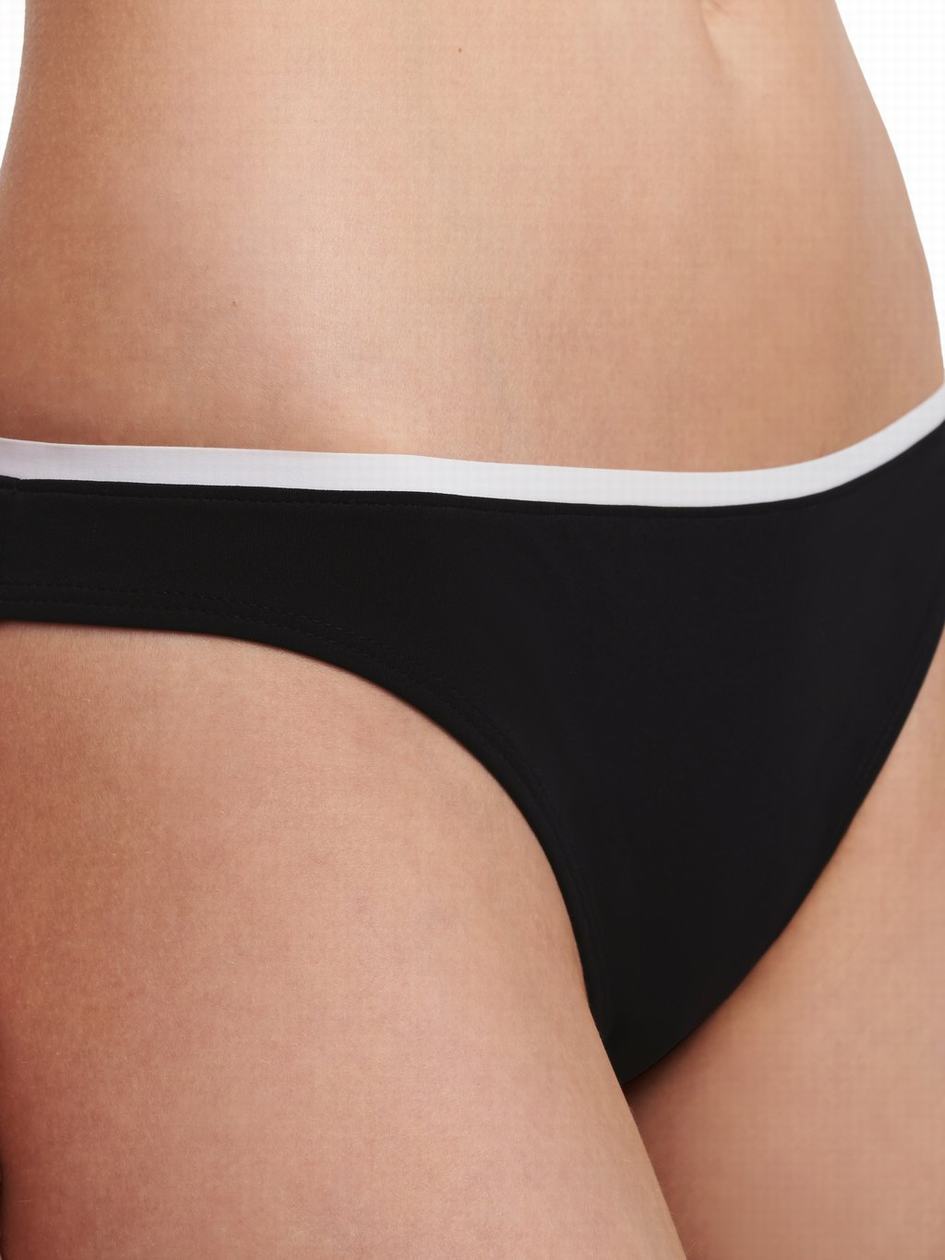 Black White Chantelle Authentic Swim Women Bikini Bottoms | IOG6342UY