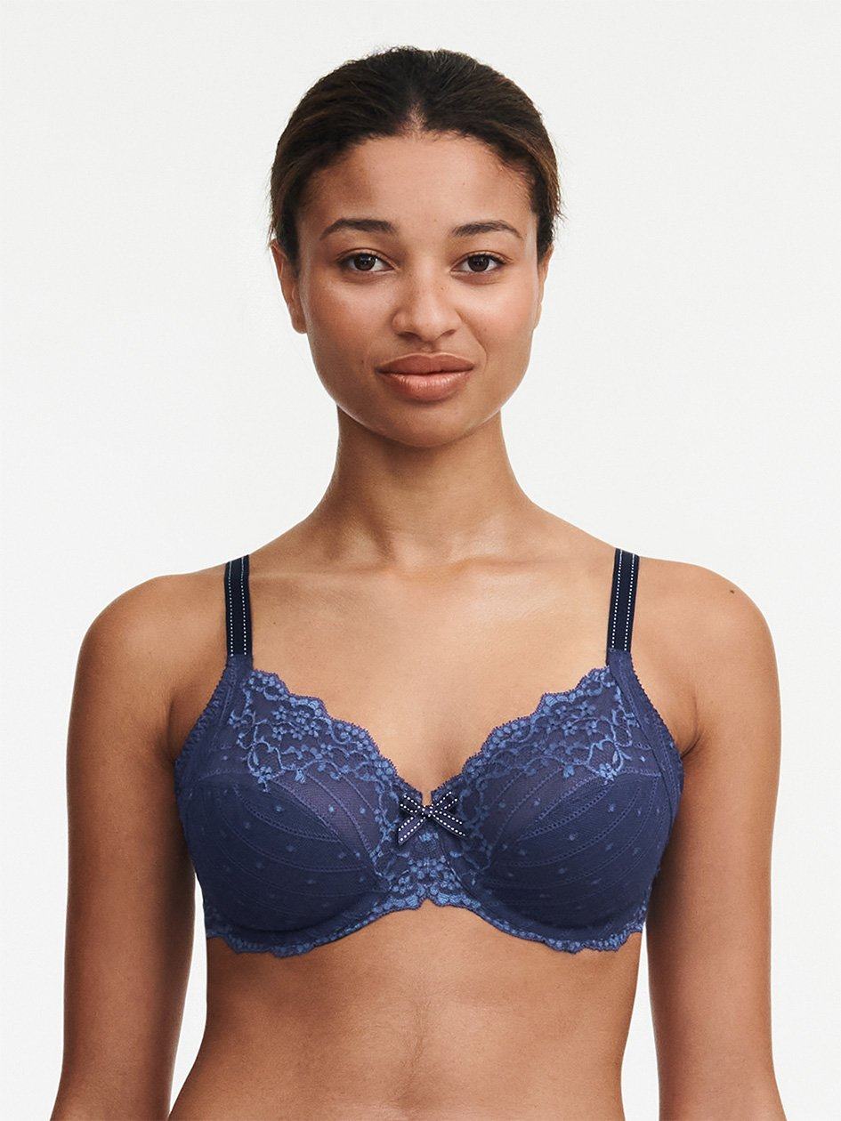 Blue White Chantelle Rive Gauche Full Coverage Women Unlined Bra | JCE5039GL