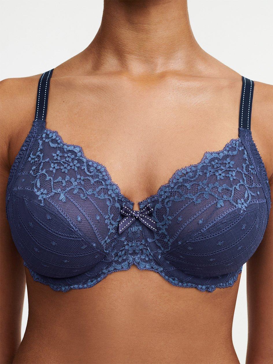 Blue White Chantelle Rive Gauche Full Coverage Women Unlined Bra | JCE5039GL