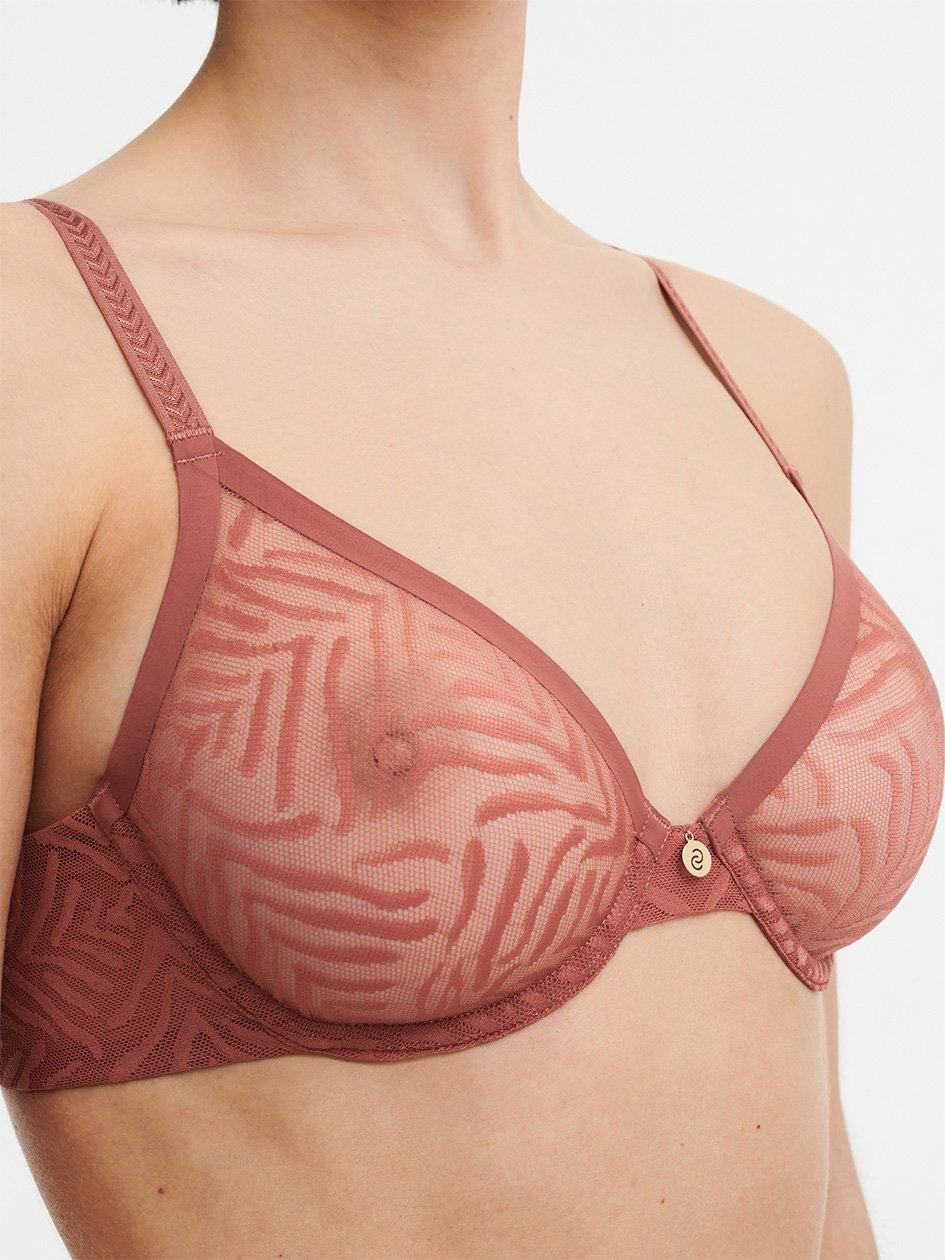 Brown Chantelle Graphic Allure Sheer Underwire Women Unlined Bra | BYX6586WQ