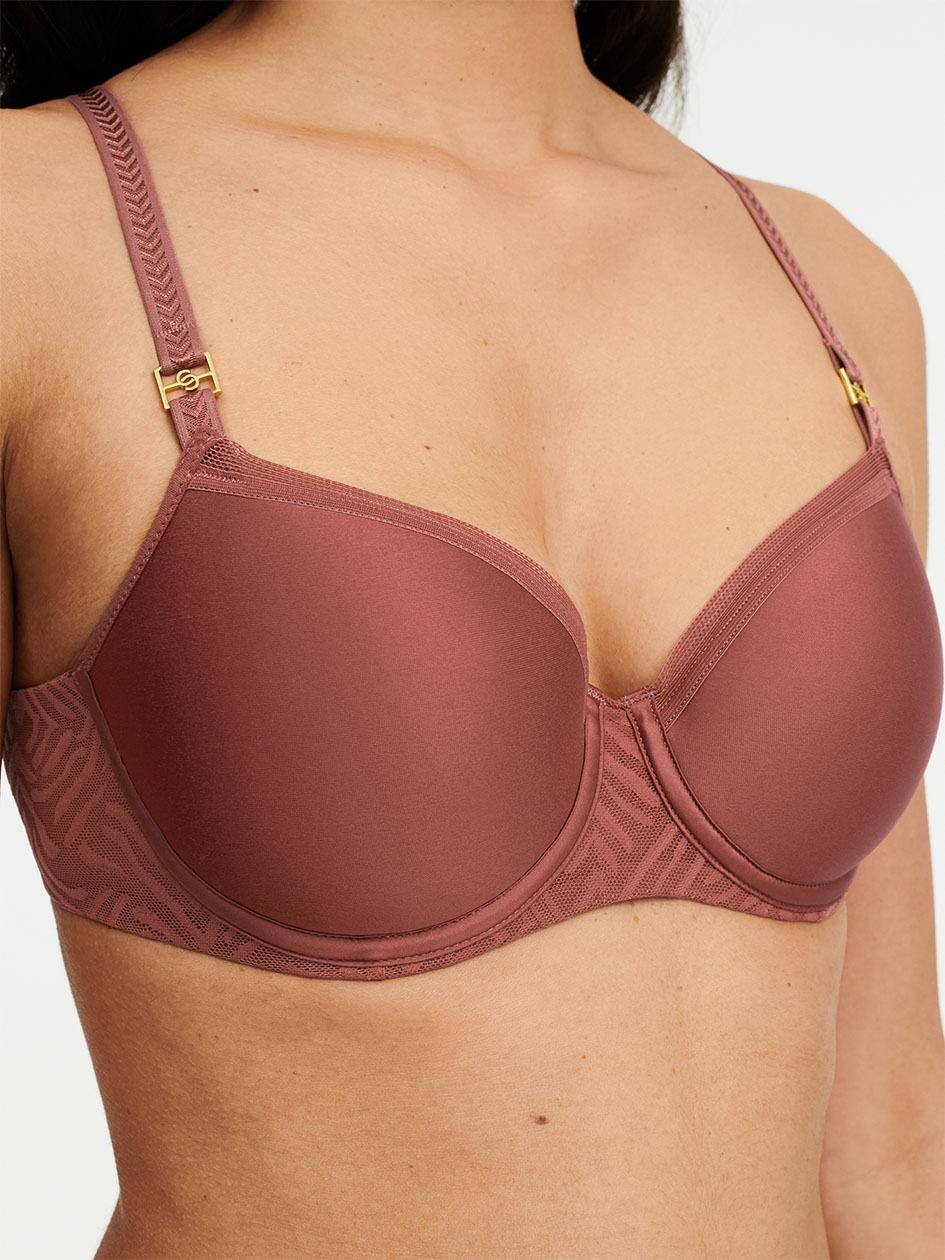 Brown Chantelle Graphic Allure Smooth Custom Fit Demi Women T-Shirt Bra | ORP4473AZ