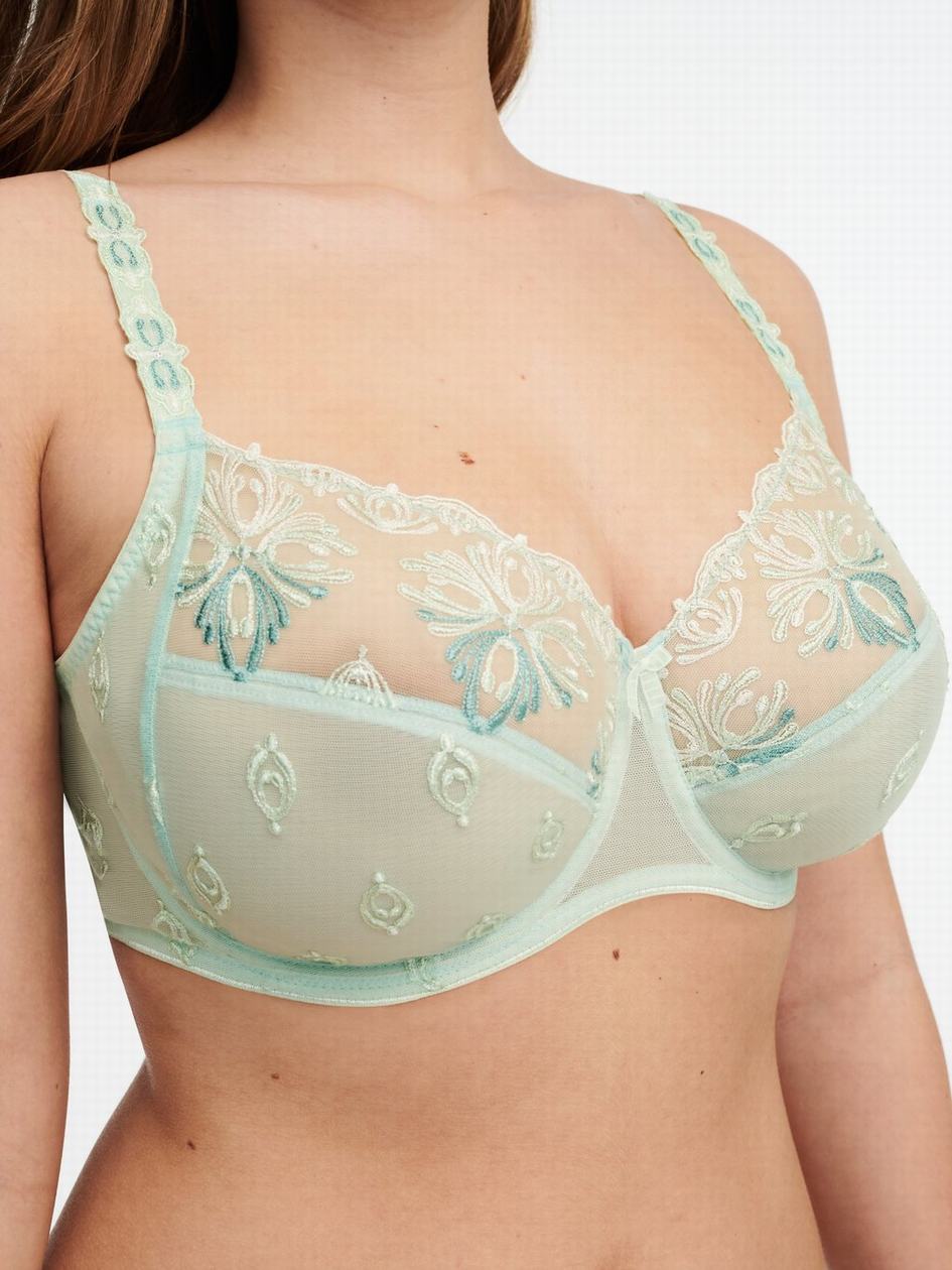 Green Chantelle Champs Elysees Full Coverage Women Unlined Bra | FDD8284RN