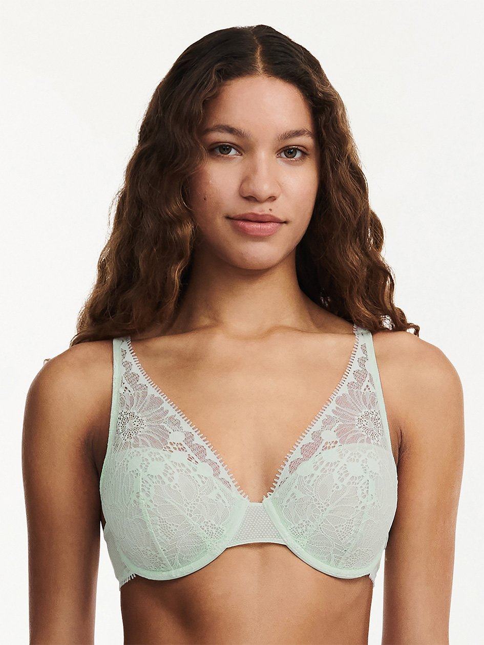 Green Chantelle Day to Night Lace Lightweight Plunge Women Bras | FLK9445OS