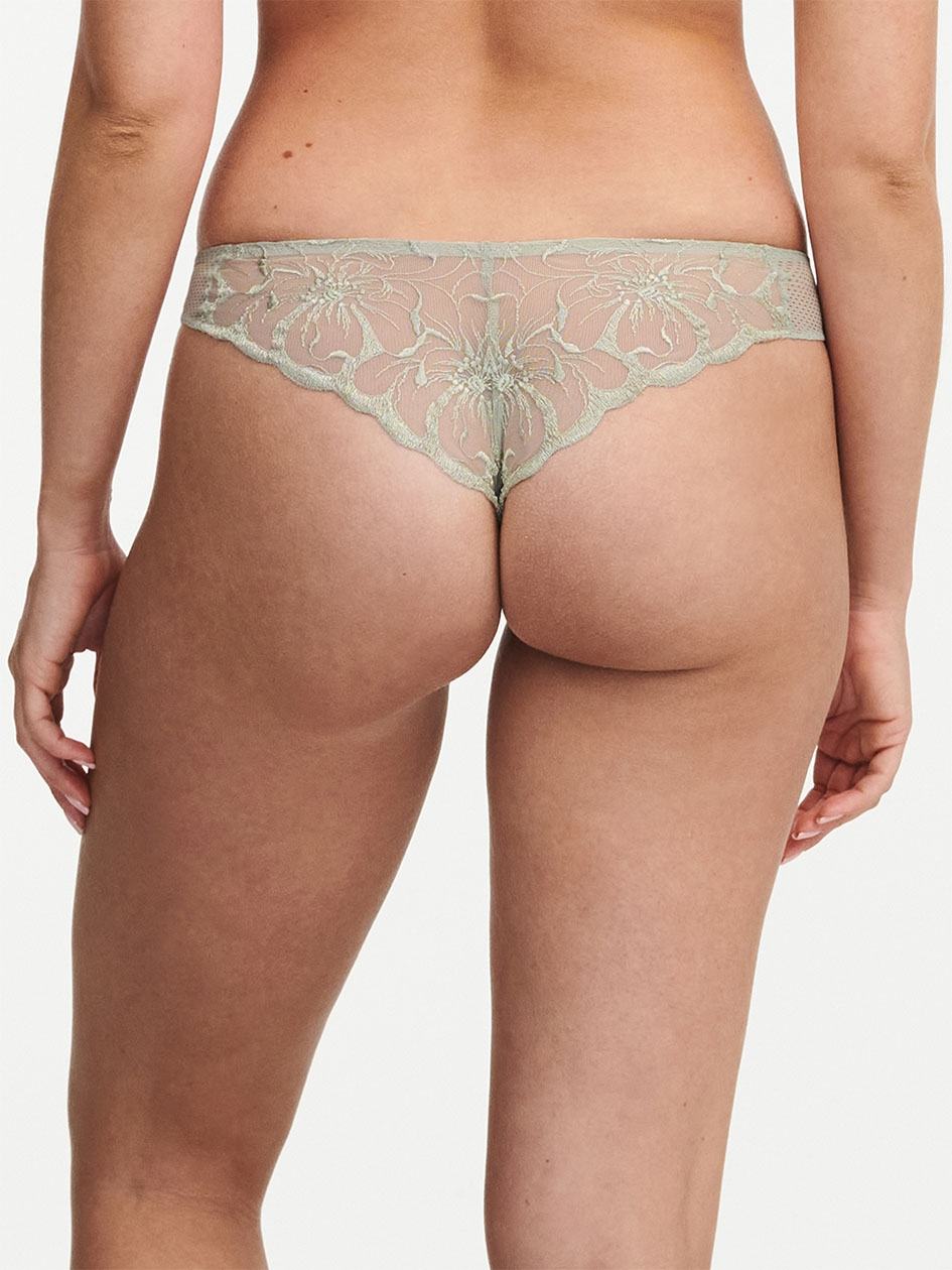 Green Chantelle Fleurs Women Thong Panty | IKT8263EH