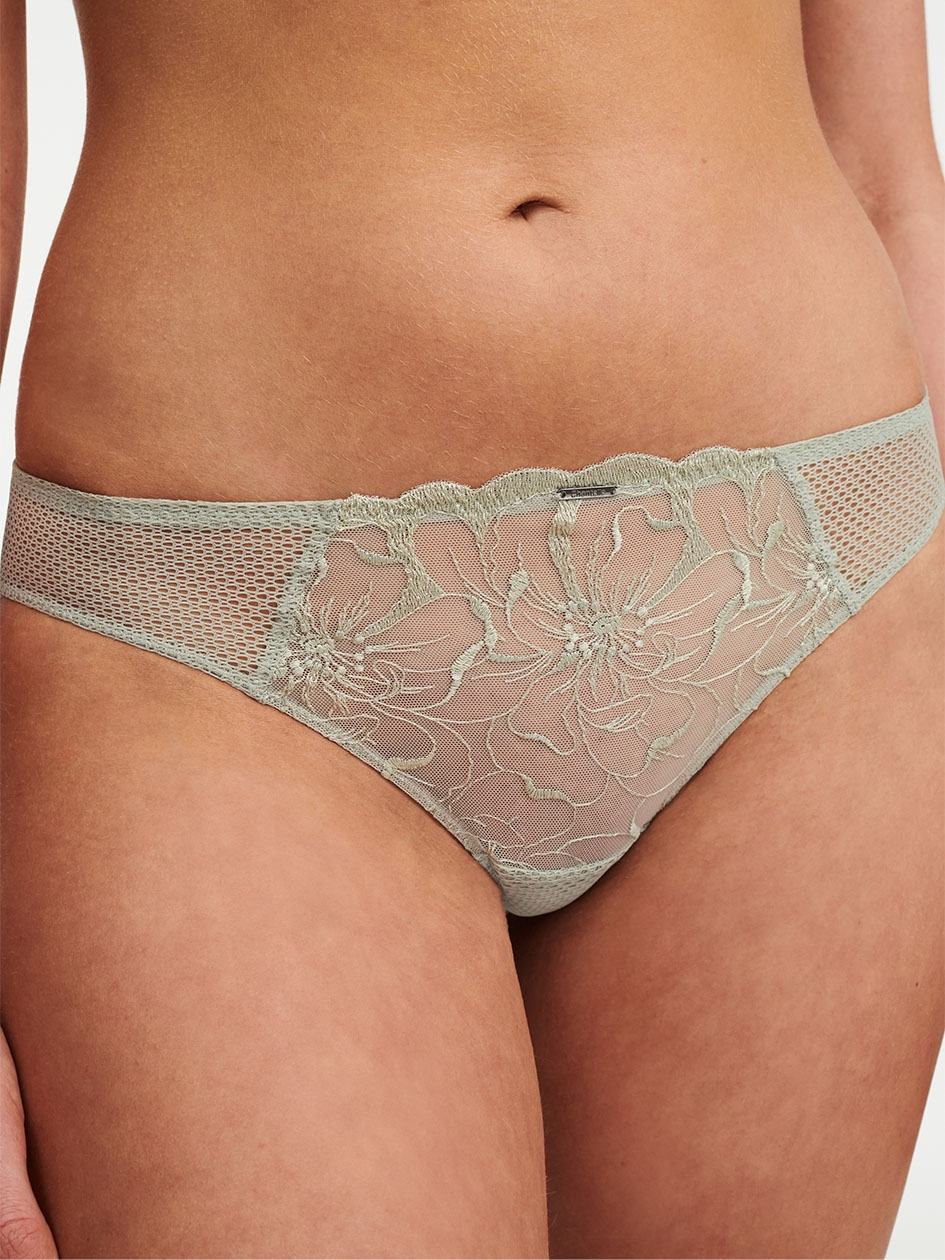 Green Chantelle Fleurs Women Thong Panty | IKT8263EH