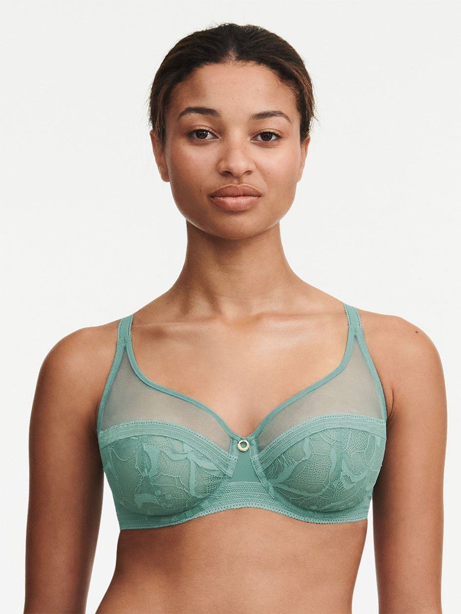 Green Chantelle True Lace Full Coverage Underwire Women Bras | NRI1862WA