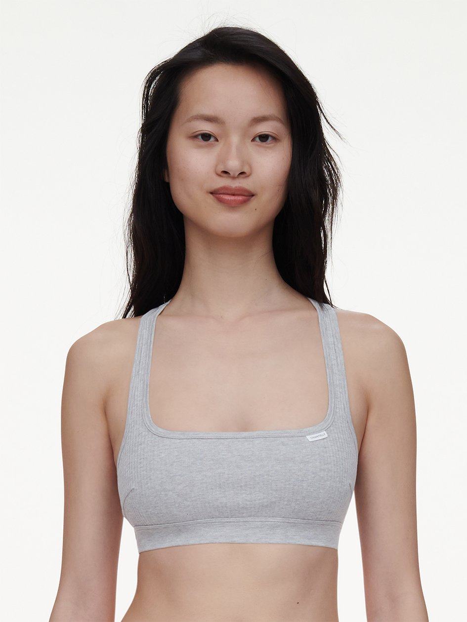 Grey Chantelle Cotton Comfort Women Bralettes | DYP6536SN