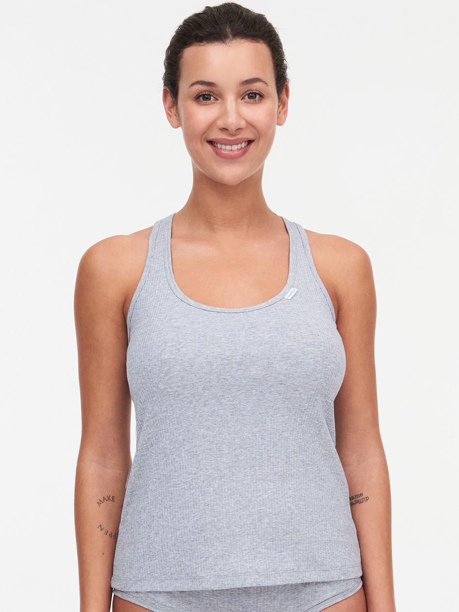 Grey Chantelle Cotton Comfort Women Tank Top | YJX5756TJ