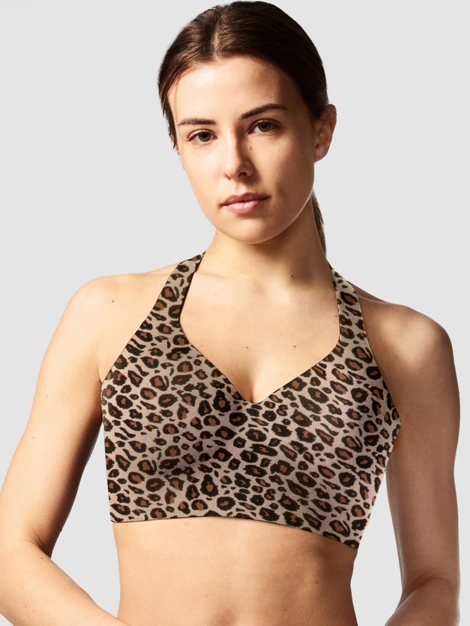 Leopard Beige Chantelle Sport High Impact Wirefree Women Bras | QQC4264QW