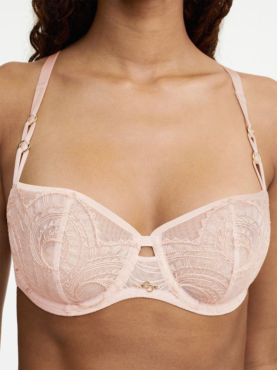 Pink Chantelle Mystic Dream Lace Demi Women Unlined Bra | LOJ7475UA