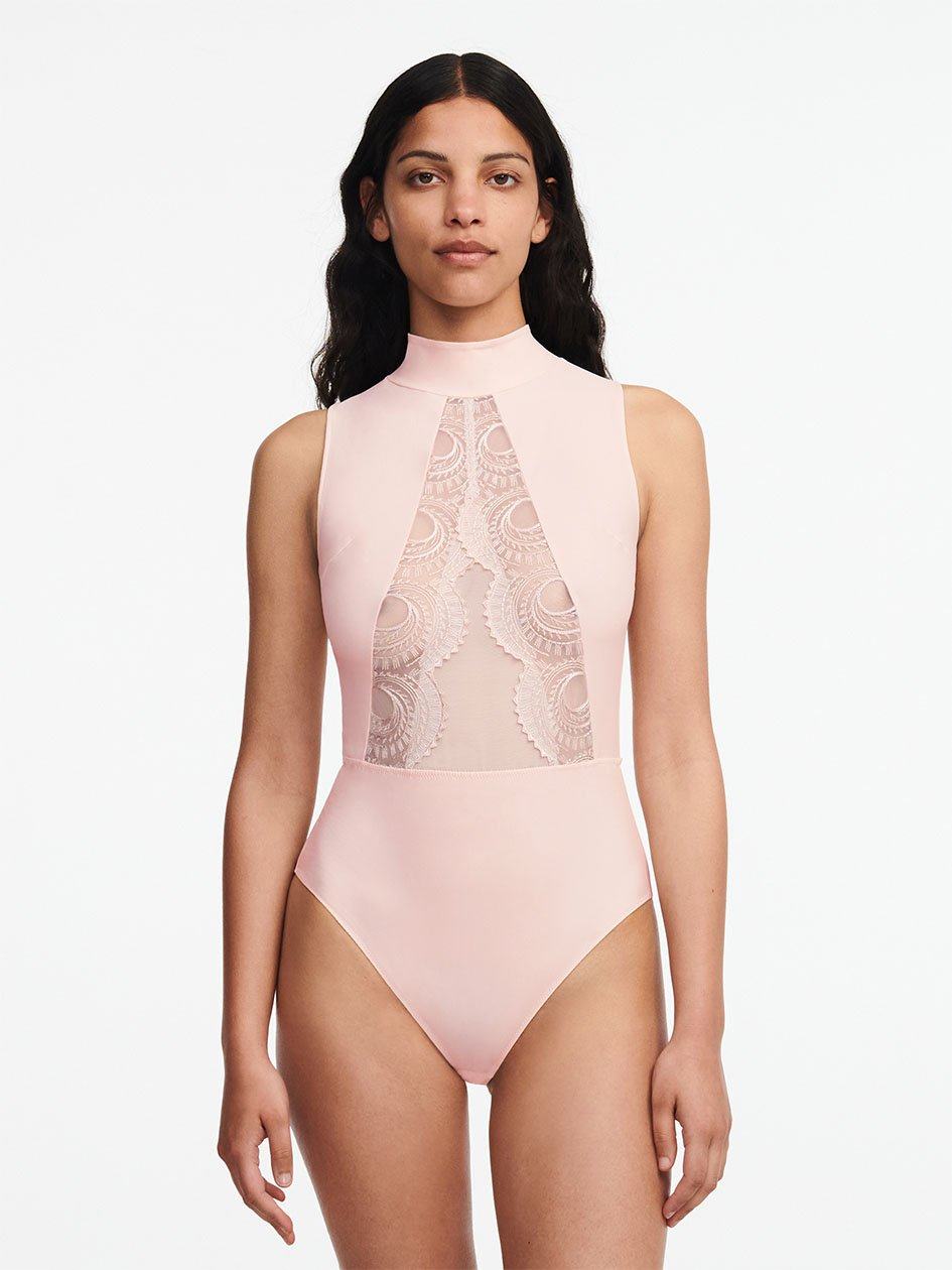 Pink Chantelle Mystic Dream Lace Women Bodysuit | XEI3492EB